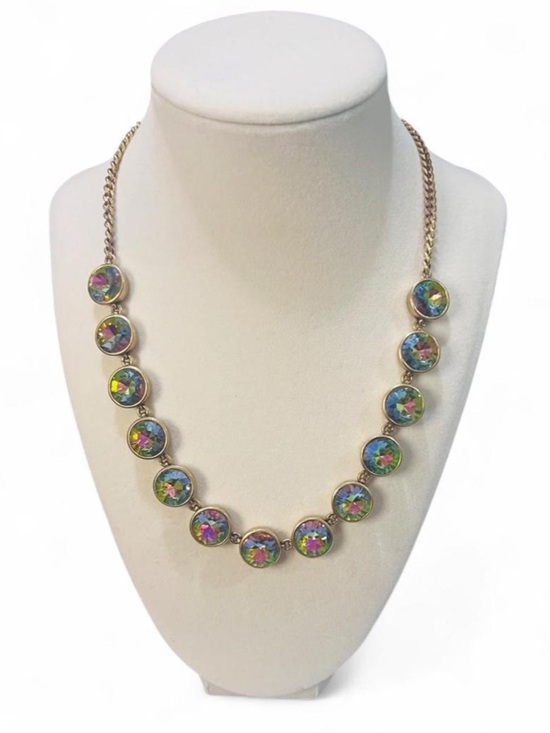 J. Crew Jewelry - J.Crew Watermelon Brulee Iridescent Crystal Gold-Tone Statement Necklace